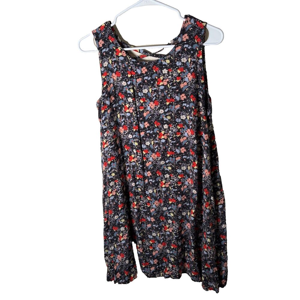 Gap Dress Women's Medium Gray Floral Sleeveless Tank Casual Shift Boho